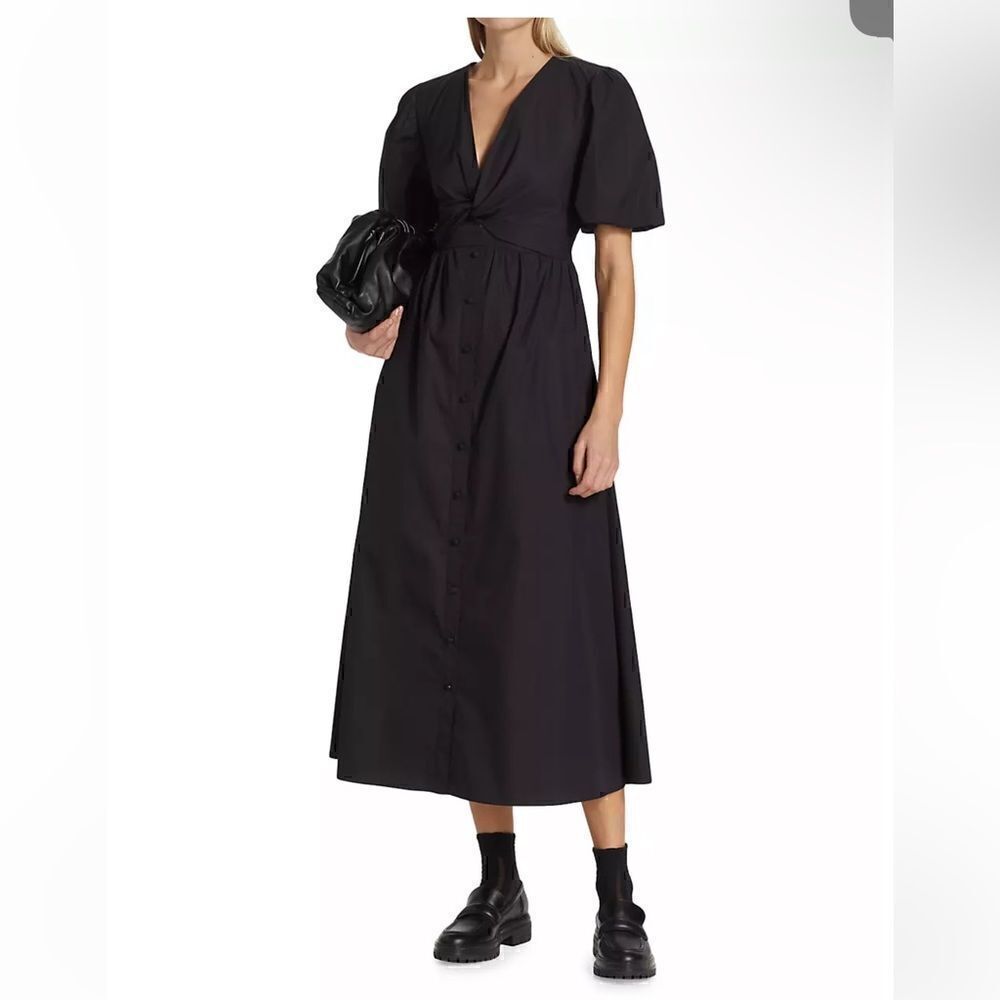 DEREK LAM MAYA TWIST FRONT MAXI DRESS - BLACK